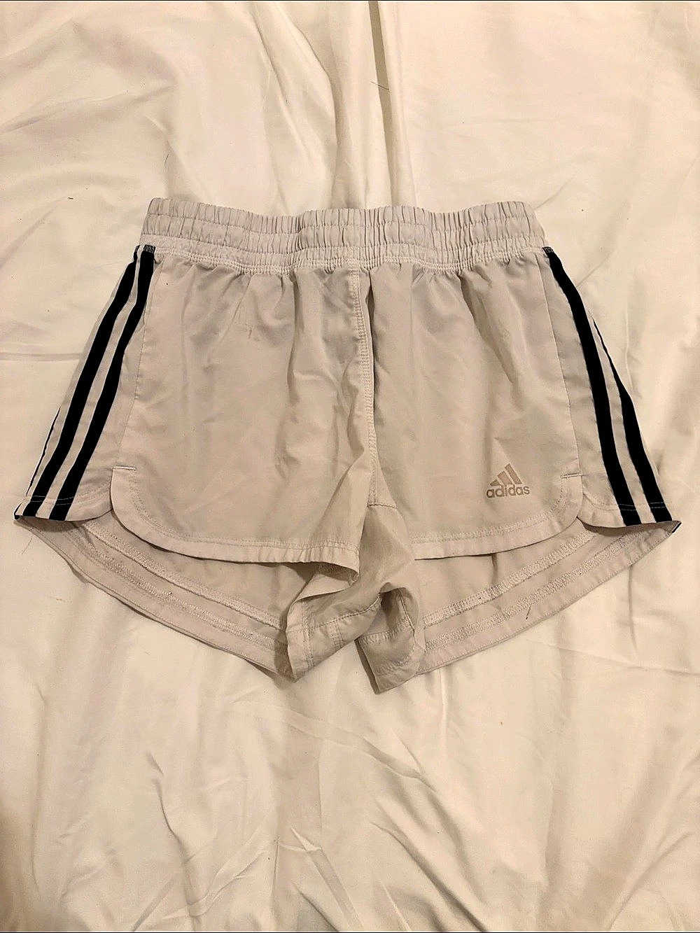 adidas Pacer Training 3-Stripes Woven High-Rise Shorts Gray